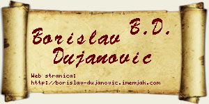 Borislav Dujanović vizit kartica